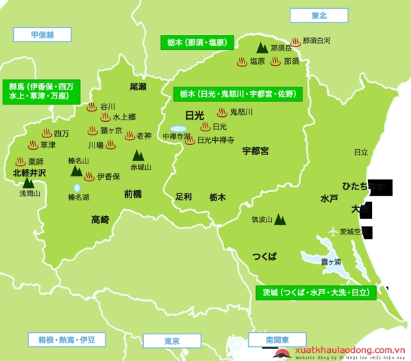 Bản đồ vùng Kanto, Nhật Bản