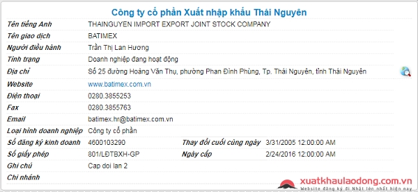 Công ty batimex công ty XKLĐ uy tín tại Hà Nội