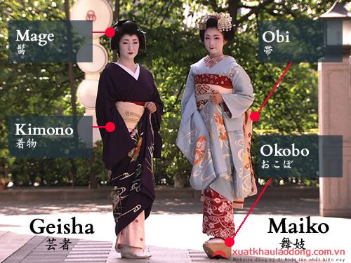 so sánh geisha và maiko