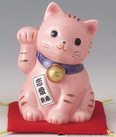 mèo maneki neko hồng 