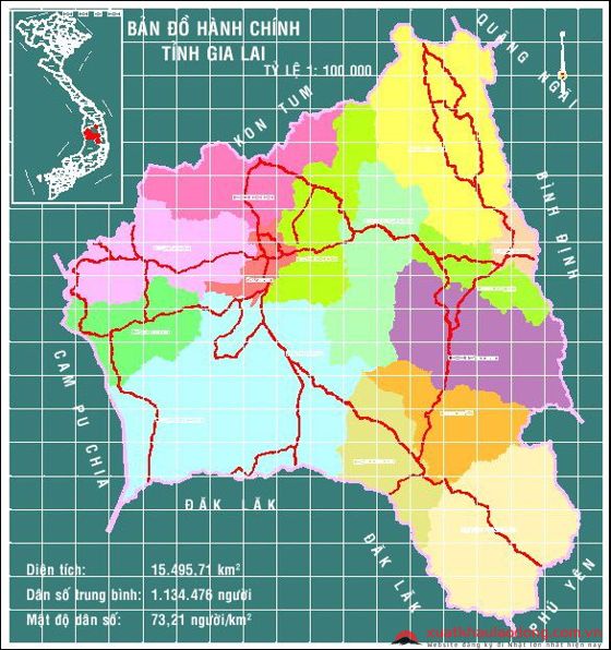 Bản đồ tỉnh Gia Lai