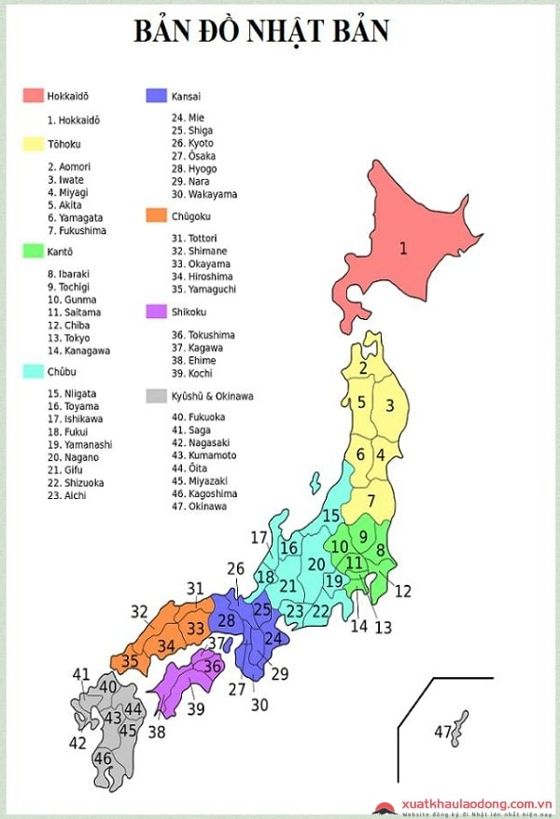 Bản đồ Nhật Bản và vị trí Nhật Bản trên bản đồ thế giới