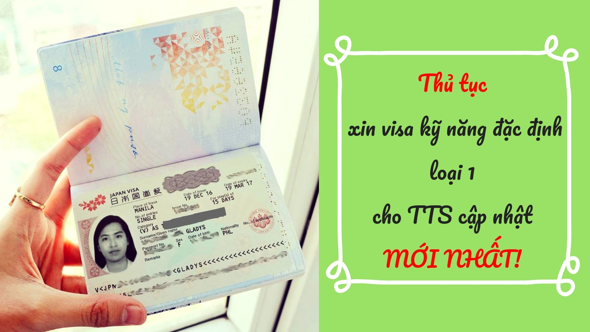 Thủ tục xin visa kỹ năng đặc định loại 1 cho TTS cập nhật MỚI NHẤT!