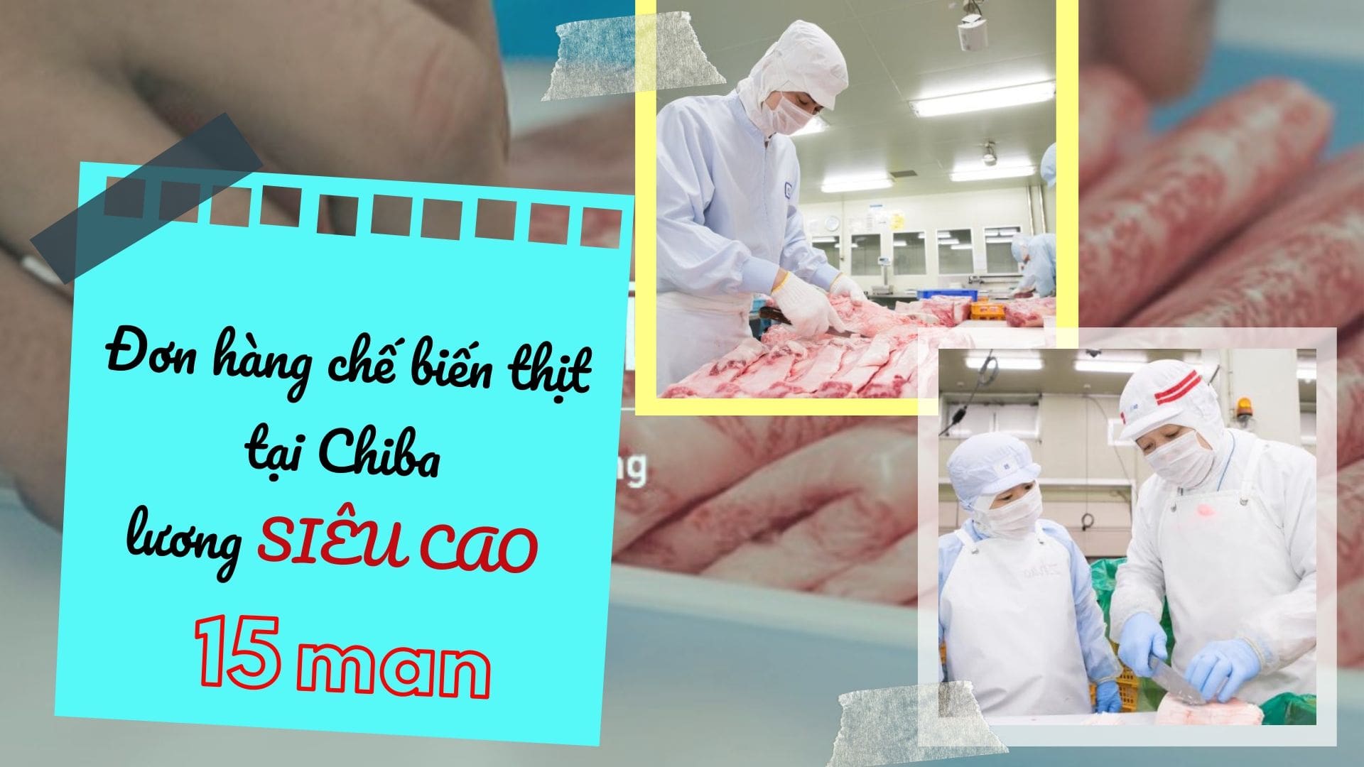 Đơn hàng chế biến thịt tại Chiba lương 15 man đang tuyển gấp lao động