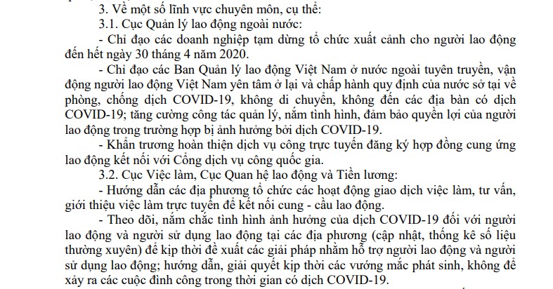 Chính sách tạm dừng chương trình XKLĐ đến hết 30/04